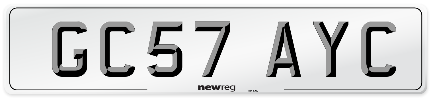 GC57 AYC Number Plate from New Reg